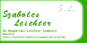 szabolcs leichter business card